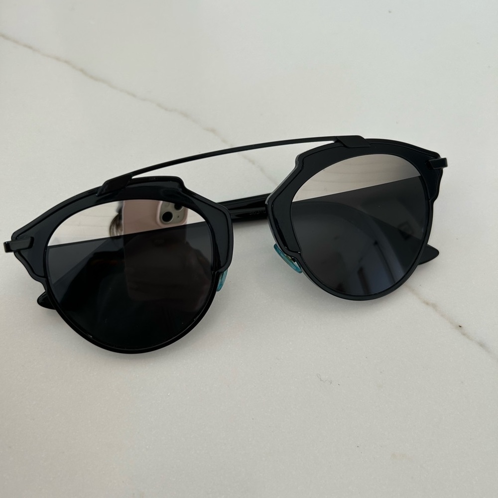 RARE!!! Christian Dior So Real Sunglasses - Two Toned - Black/Silver